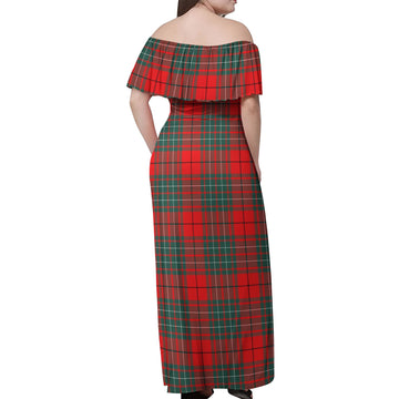 Cheyne Tartan Off Shoulder Long Dress - Tartan Vibes Clothing