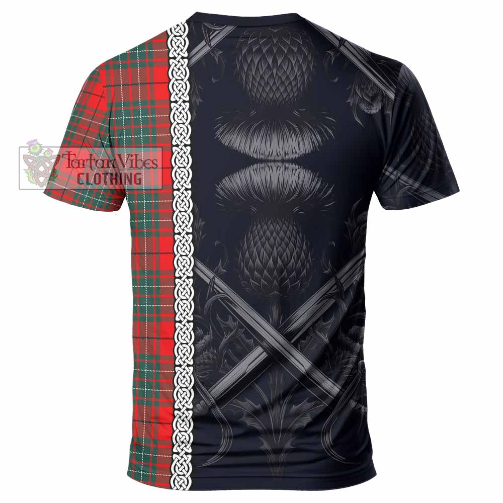 Cheyne Tartan T-Shirt with Family Crest Cross Sword Thistle Celtic Vibes - Tartan Vibes Clothing