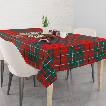 Cheyne Tartan Tablecloth with Clan Crest and the Golden Sword of Courageous Legacy - Tartan Vibes Clothing