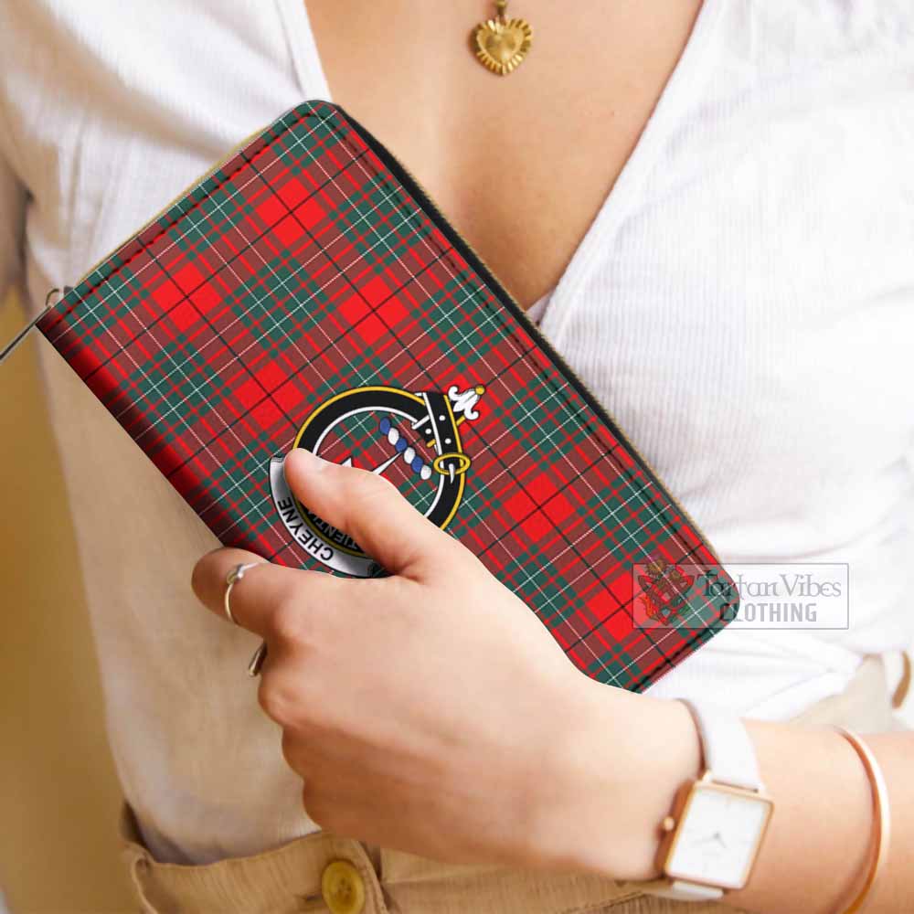 Cheyne Tartan Women's Leather Wallet with Family Crest - Tartan Vibes Clothing