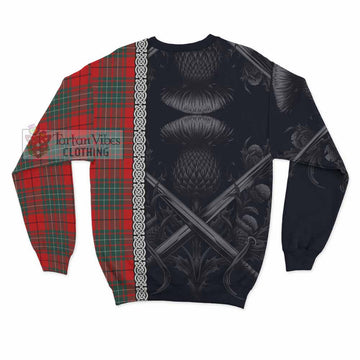 Cheyne Tartan Sweatshirt with Family Crest Cross Sword Thistle Celtic Vibes - Tartan Vibes Clothing