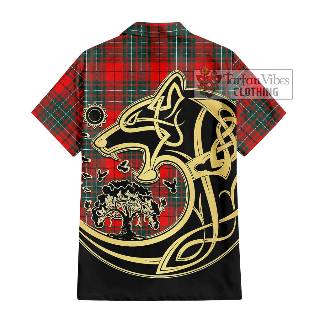 Cheyne Tartan Hawaiian Shirt with Family Crest Celtic Wolf Style - Tartan Vibes Clothing