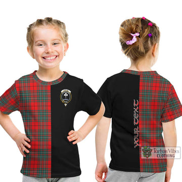Cheyne Tartan Kid T-Shirt with Family Crest and Half Of Me Style - Tartan Vibes Clothing