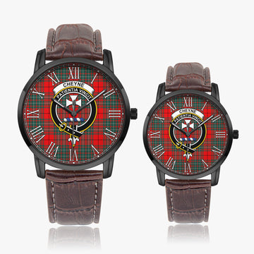 Cheyne Tartan Family Crest Leather Strap Quartz Watch - Tartan Vibes Clothing