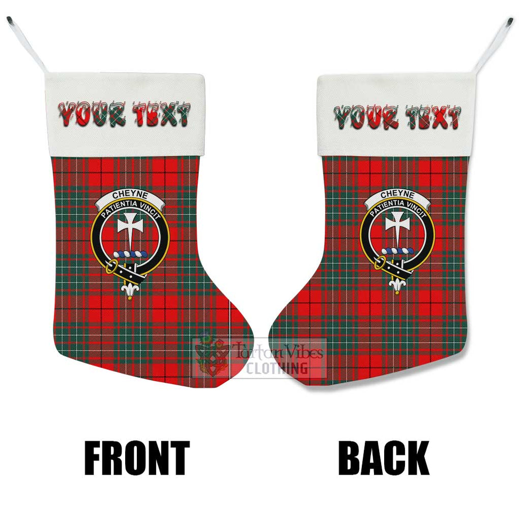 Cheyne Tartan Family Crest Christmas Stocking with Personalized Text - Tartan Vibes Clothing