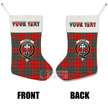Cheyne Tartan Family Crest Christmas Stocking with Personalized Text - Tartan Vibes Clothing