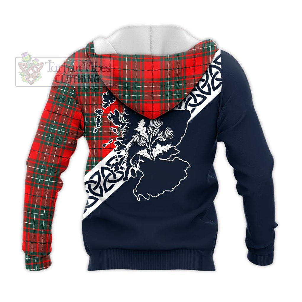 Cheyne Tartan Knitted Hoodie Featuring Thistle and Scotland Map - Tartan Vibes Clothing