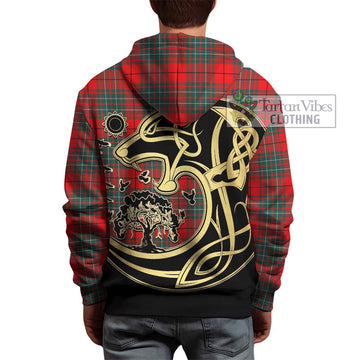 Cheyne Tartan Hoodie with Family Crest Celtic Wolf Style - Tartan Vibes Clothing