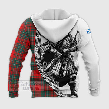 Cheyne Tartan Clan Crest Knitted Hoodie with Highlander Warrior Celtic Style - Tartan Vibes Clothing