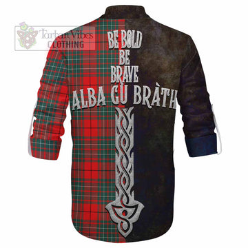 Tartan Vibes Clothing Cheyne Tartan Family Crest Ghillie Kilt Shirt Alba Gu Brath Be Brave Lion Ancient Style