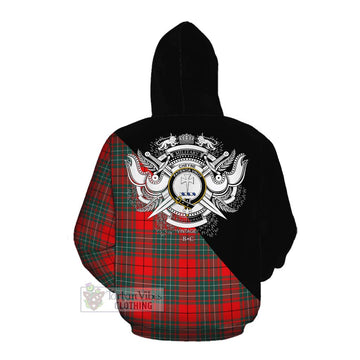 Cheyne Tartan Cotton Hoodie with Family Crest and Military Logo Style Pullover Hoodie - Tartan Vibes Clothing