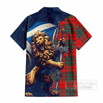 Cheyne Tartan Family Crest Hawaiian Shirt with Scottish Majestic Lion - Tartan Vibes Clothing