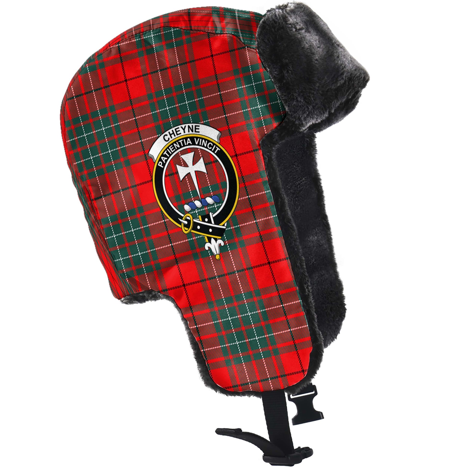 Cheyne Tartan Winter Trapper Hat with Family Crest - Tartan Vibes Clothing
