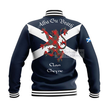 Cheyne Tartan Lion Rampant Baseball Jacket Proudly Display Your Heritage with Alba Gu Brath and Clan Name - Tartan Vibes Clothing