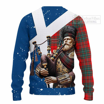Cheyne Tartan Knitted Sweater with Family Crest Scottish Bagpiper Vibes - Tartan Vibes Clothing