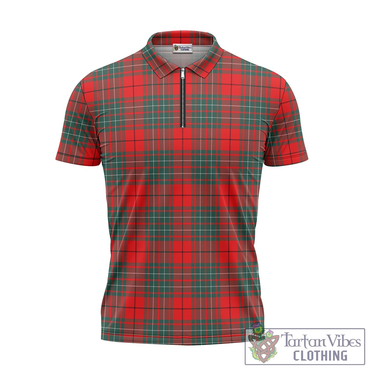 Cheyne Tartan Zipper Polo Shirt - Tartan Vibes Clothing