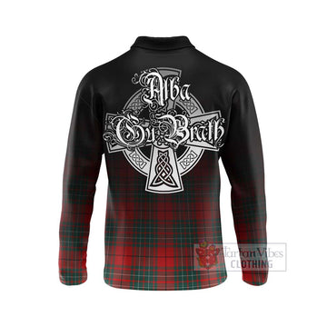 Cheyne Tartan Long Sleeve Polo Shirt Featuring Alba Gu Brath Family Crest Celtic Inspired - Tartan Vibes Clothing