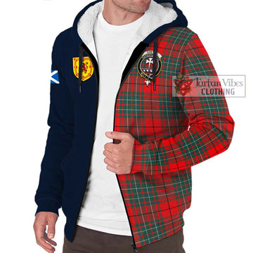 Cheyne Tartan Sherpa Hoodie Alba with Scottish Lion Royal Arm Half Style - Tartan Vibes Clothing