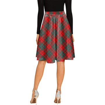 Cheyne Tartan Melete Pleated Midi Skirt Cross Style