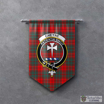 Cheyne Tartan Gonfalon, Tartan Banner with Family Crest - Tartan Vibes Clothing