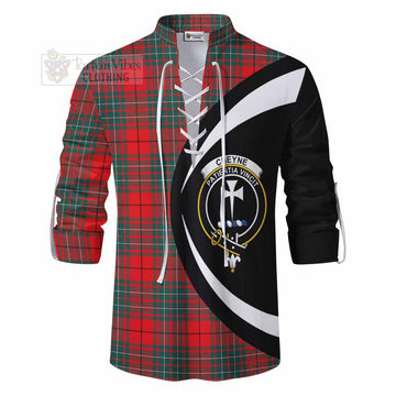Cheyne Tartan Ghillie Kilt Shirt with Family Crest Circle Style - Tartan Vibes Clothing
