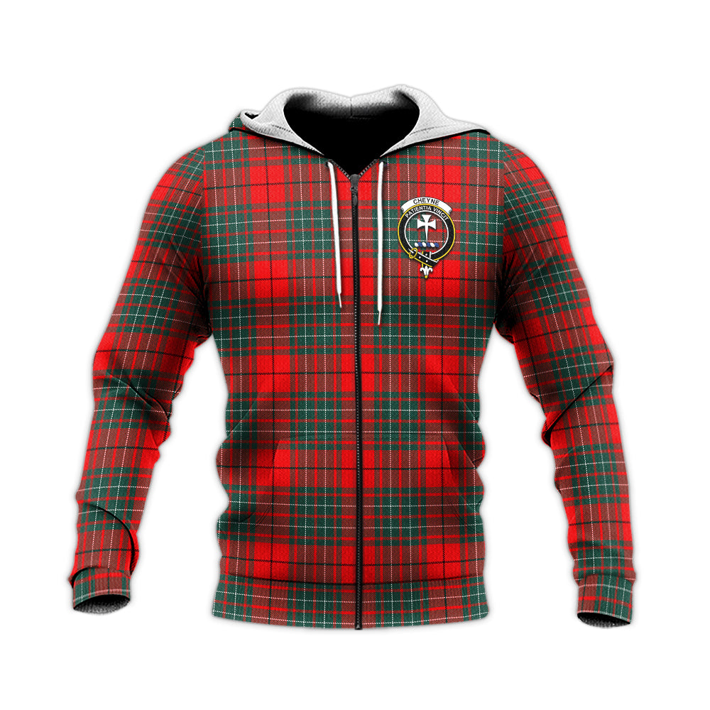 Cheyne Tartan Knitted Hoodie with Family Crest Unisex Knitted Zip Hoodie - Tartan Vibes Clothing