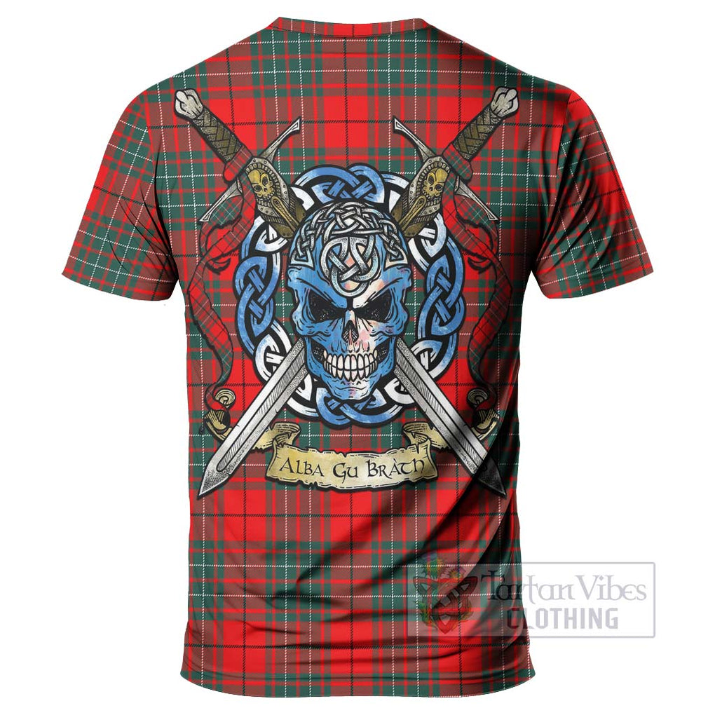 Cheyne Tartan T-Shirt with Family Crest Celtic Skull Style - Tartan Vibes Clothing