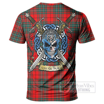 Cheyne Tartan T-Shirt with Family Crest Celtic Skull Style - Tartan Vibes Clothing
