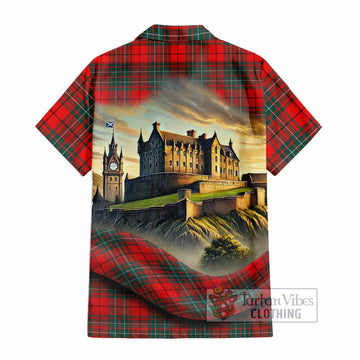 Cheyne Tartan Family Crest Hawaiian Shirt with Scottish Ancient Castle Style - Tartan Vibes Clothing