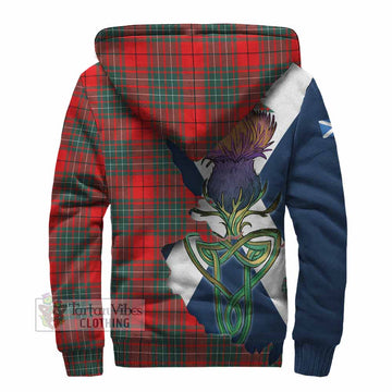 Tartan Vibes Clothing Cheyne Tartan Family Crest Sherpa Hoodie Scottish Thistle Celtic Inspired
