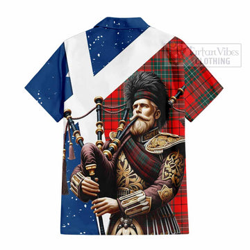 Cheyne Tartan Hawaiian Shirt with Family Crest Scottish Bagpiper Vibes - Tartan Vibes Clothing
