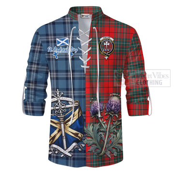 Cheyne Tartan Ghillie Kilt Shirt Happy St. Andrew's Day Half Tartan Style - Tartan Vibes Clothing