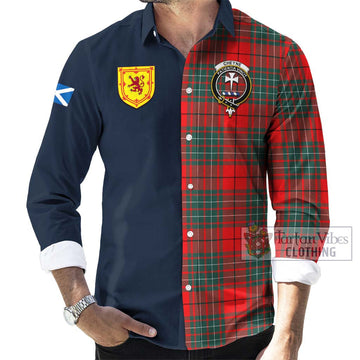 Tartan Vibes Clothing Cheyne Tartan Long Sleeve Button Shirt with Scottish Lion Royal Arm Half Style