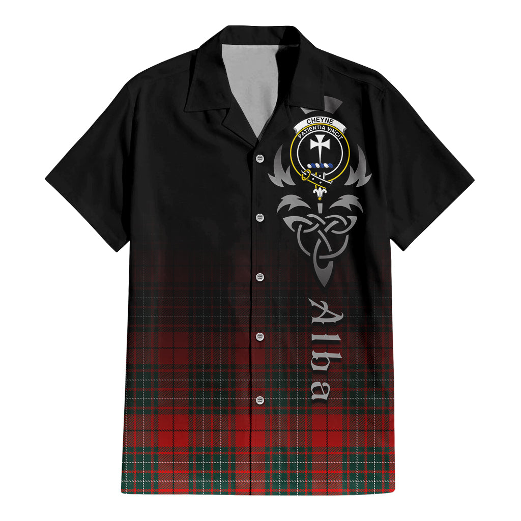 Cheyne Tartan Hawaiian Shirt Shirt Featuring Alba Gu Brath Family Crest Celtic Inspired - Tartan Vibes Clothing