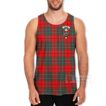 Cheyne Tartan Men's Tank Top with Family Crest and Bearded Skull Holding Bottles of Whiskey - Tartan Vibes Clothing