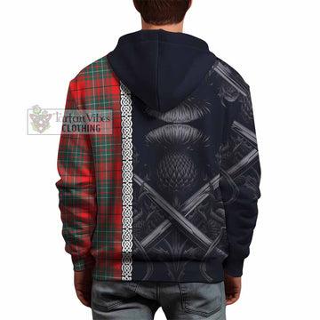 Cheyne Tartan Hoodie with Family Crest Cross Sword Thistle Celtic Vibes - Tartan Vibes Clothing