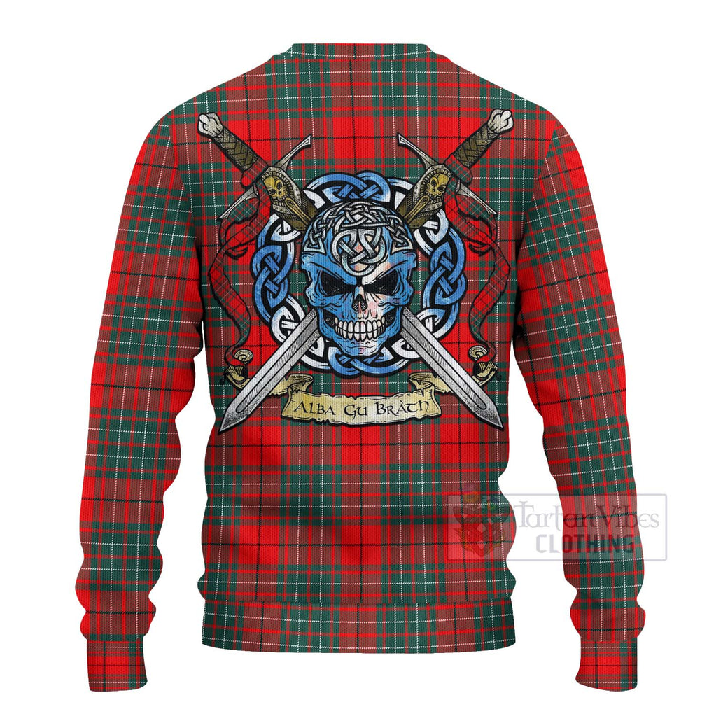 Cheyne Tartan Ugly Sweater with Family Crest Celtic Skull Style - Tartan Vibes Clothing