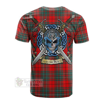 Cheyne Tartan Cotton T-shirt with Family Crest Celtic Skull Style Men's Shirt - Tartan Vibes Clothing