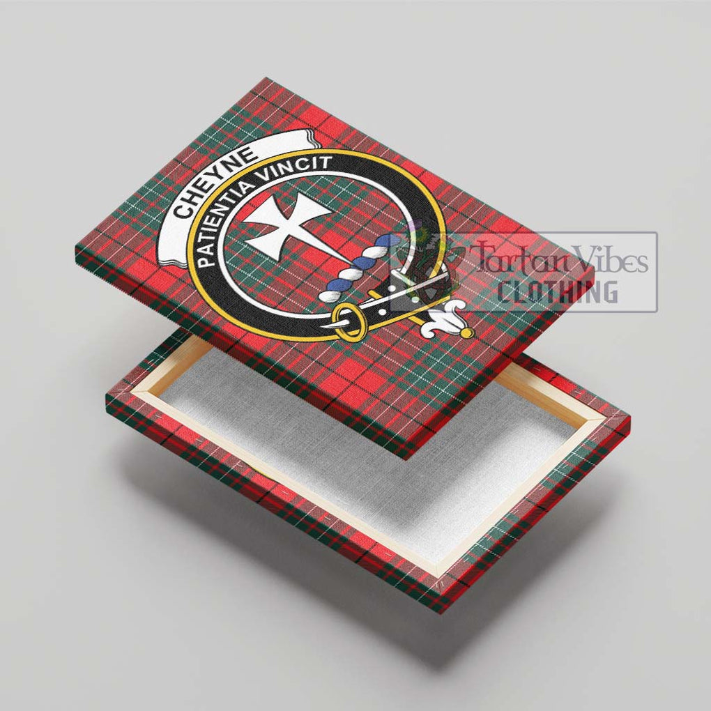Cheyne Tartan Canvas Print Wall Art with Family Crest - Tartan Vibes Clothing