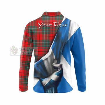 Cheyne Tartan Long Sleeve Polo Shirt with Family Crest Scotland Patriotic Style - Tartan Vibes Clothing