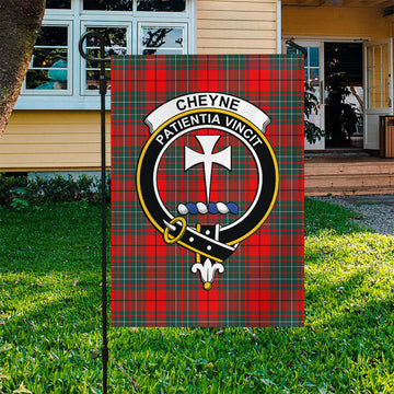 Cheyne Tartan Flag with Family Crest