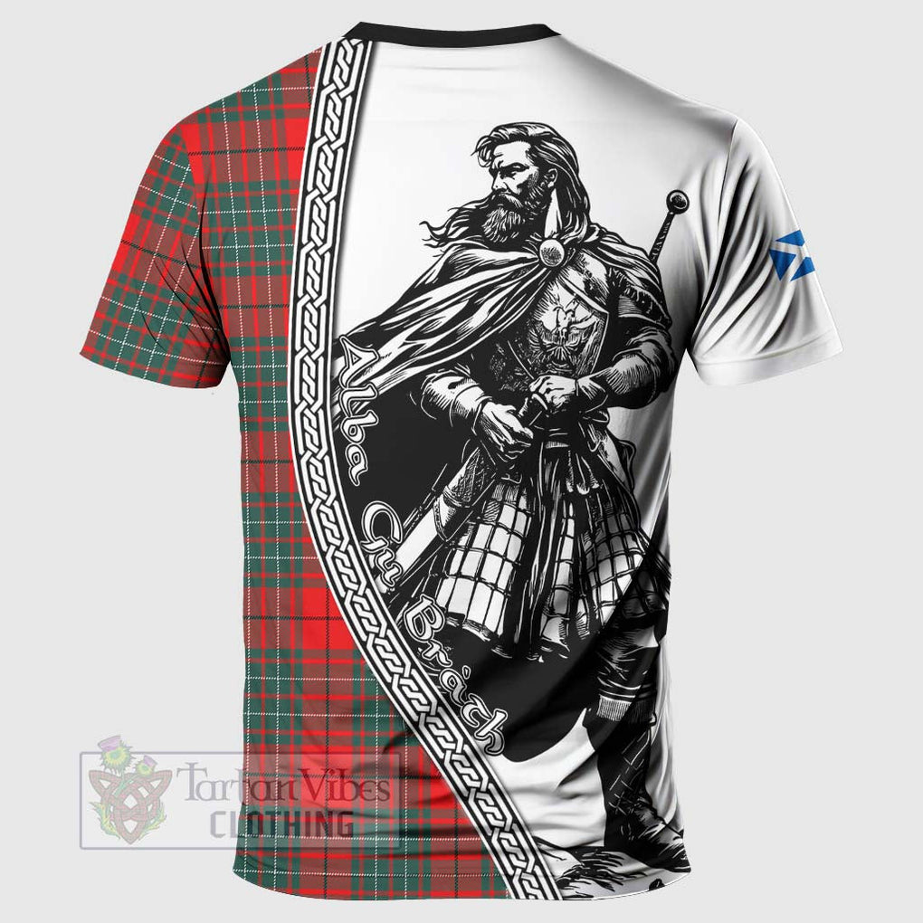 Cheyne Tartan Clan Crest T-Shirt with Highlander Warrior Celtic Style - Tartan Vibes Clothing