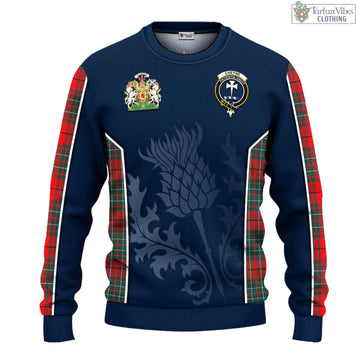 Cheyne Tartan Knitted Sweatshirt with Family Crest and Scottish Thistle Vibes Sport Style