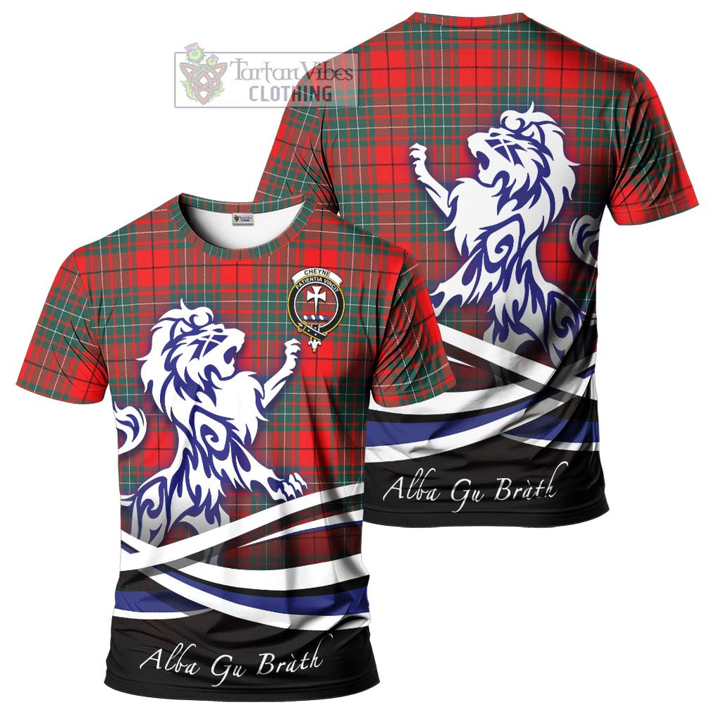 Cheyne Tartan Cotton T-shirt with Alba Gu Brath Regal Lion Emblem Women's Shirt - Tartan Vibes Clothing