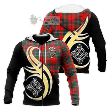 Cheyne Tartan Knitted Hoodie with Family Crest and Celtic Symbol Style Unisex Knitted Zip Hoodie - Tartan Vibes Clothing