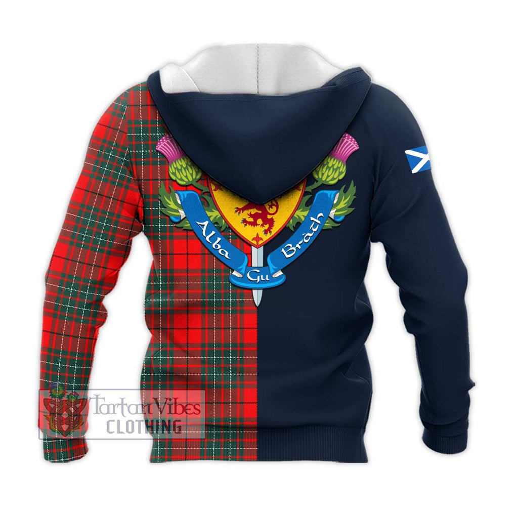 Cheyne Tartan Knitted Hoodie Alba with Scottish Lion Royal Arm Half Style - Tartan Vibes Clothing