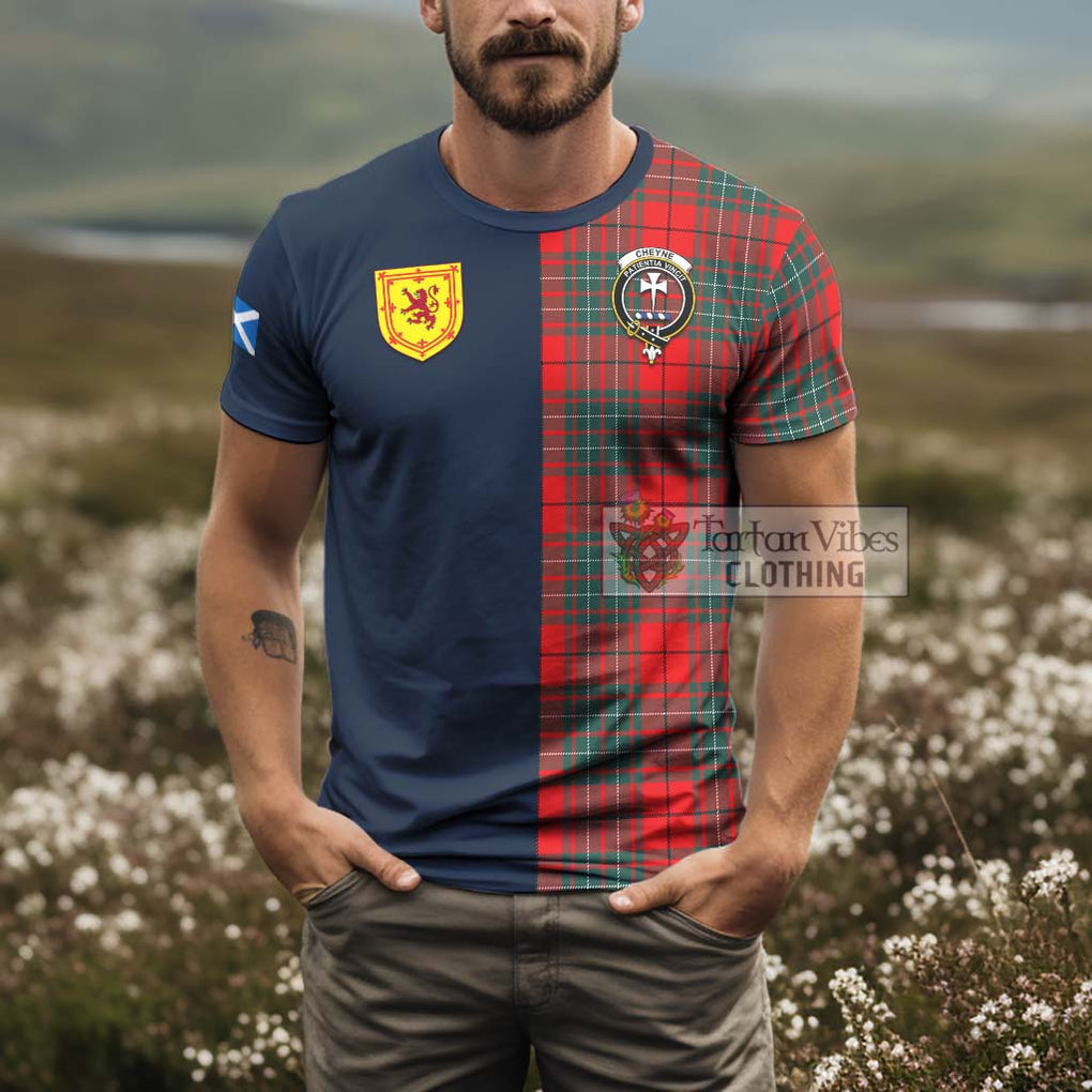 Cheyne Tartan T-Shirt Alba with Scottish Lion Royal Arm Half Style - Tartan Vibes Clothing
