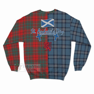 Cheyne Tartan Sweatshirt Happy St. Andrew's Day Half Tartan Style - Tartan Vibes Clothing