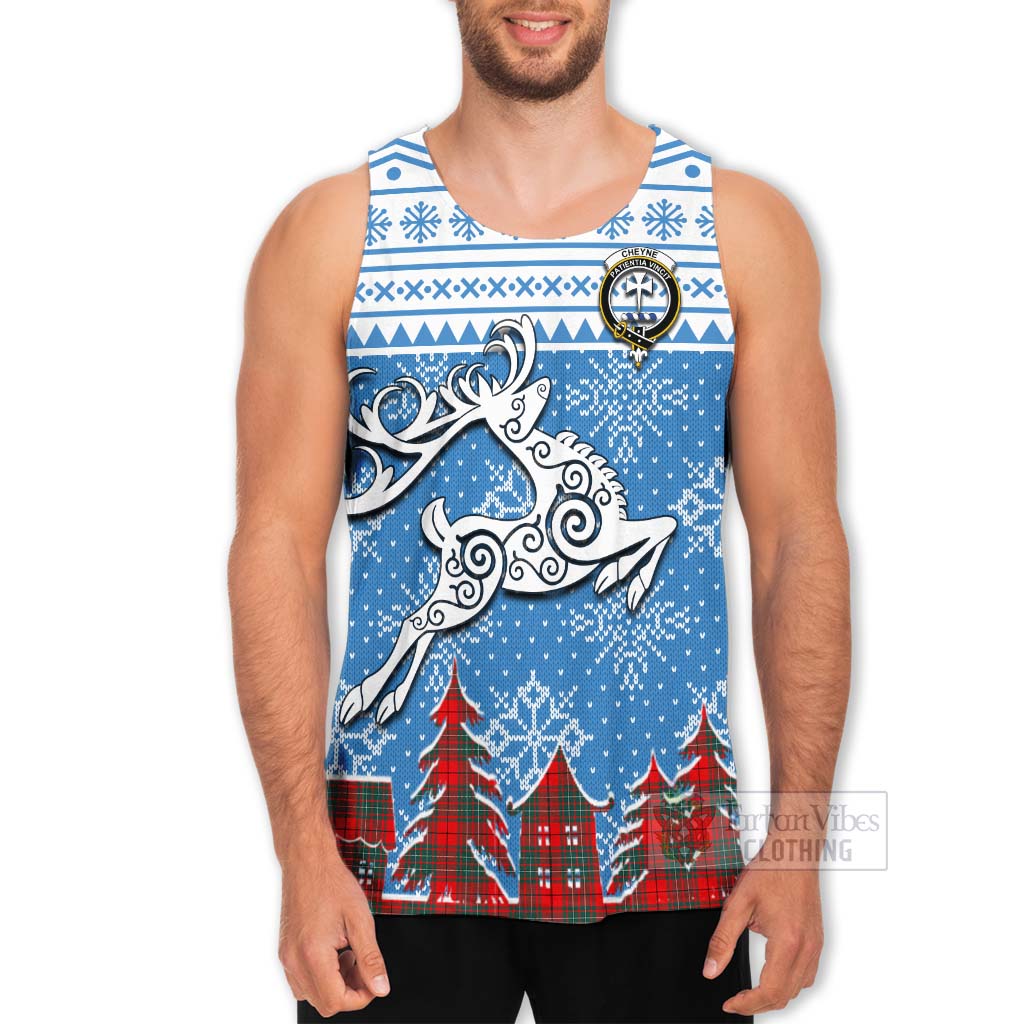 Cheyne Clan Christmas Men's Tank Top Celtic Reindeer Style - Tartan Vibes Clothing