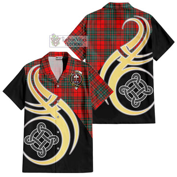 Cheyne Tartan Hawaiian Shirt with Family Crest and Celtic Symbol Style - Tartan Vibes Clothing